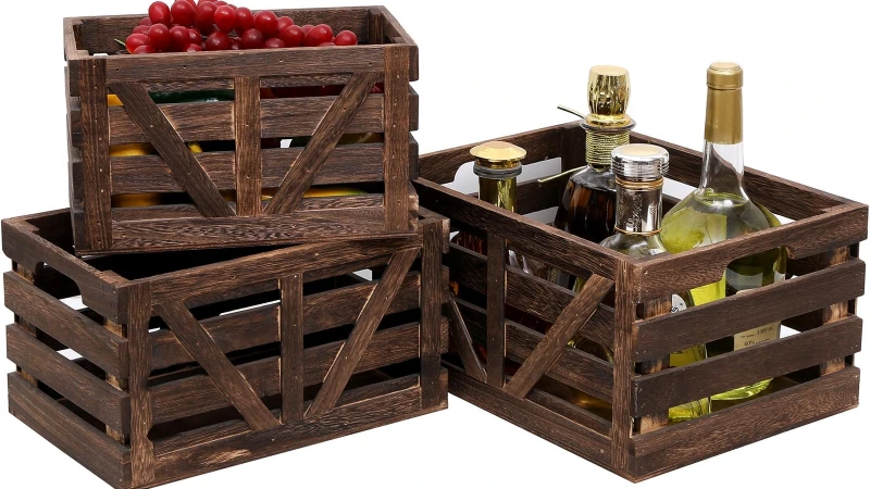 Sturdy wooden wine crate