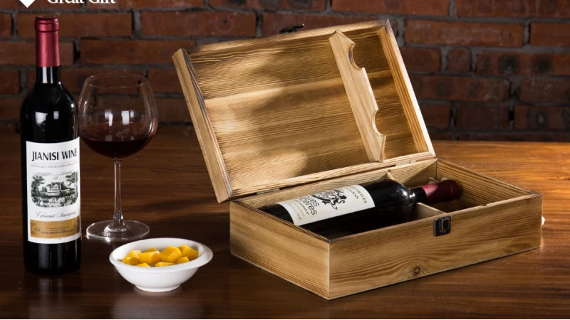 Custom engraved wooden wine box