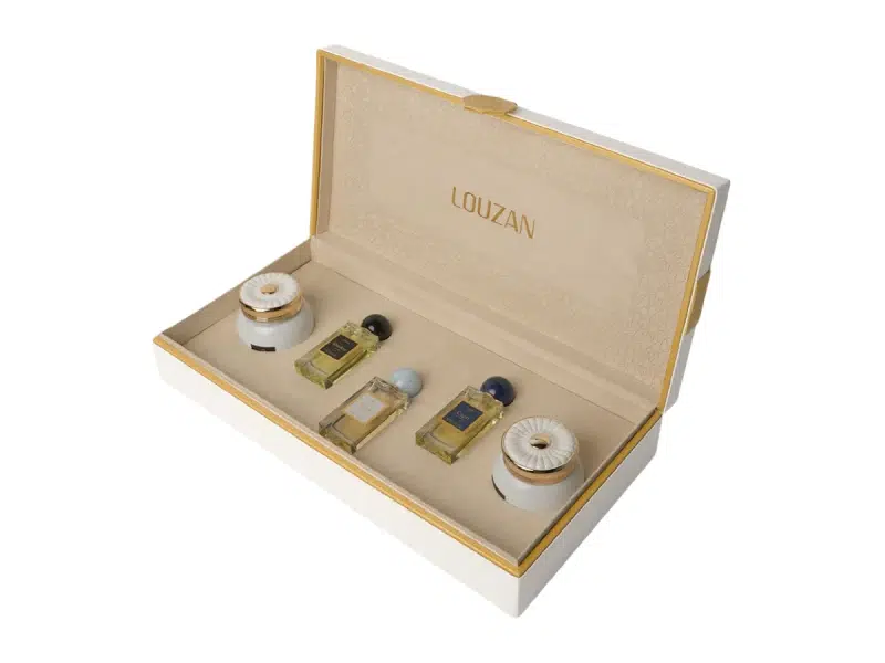 PU leather wrapped insert inside luxury perfume box