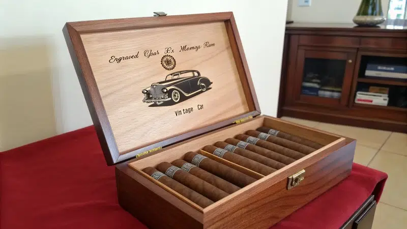 Custom engraved cigar box