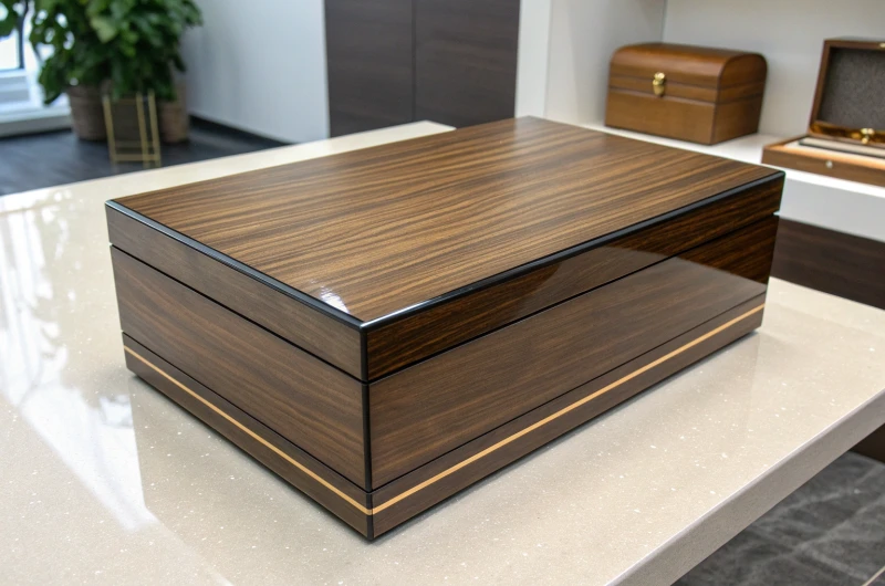 Boîte de luxe en MDF avec placage