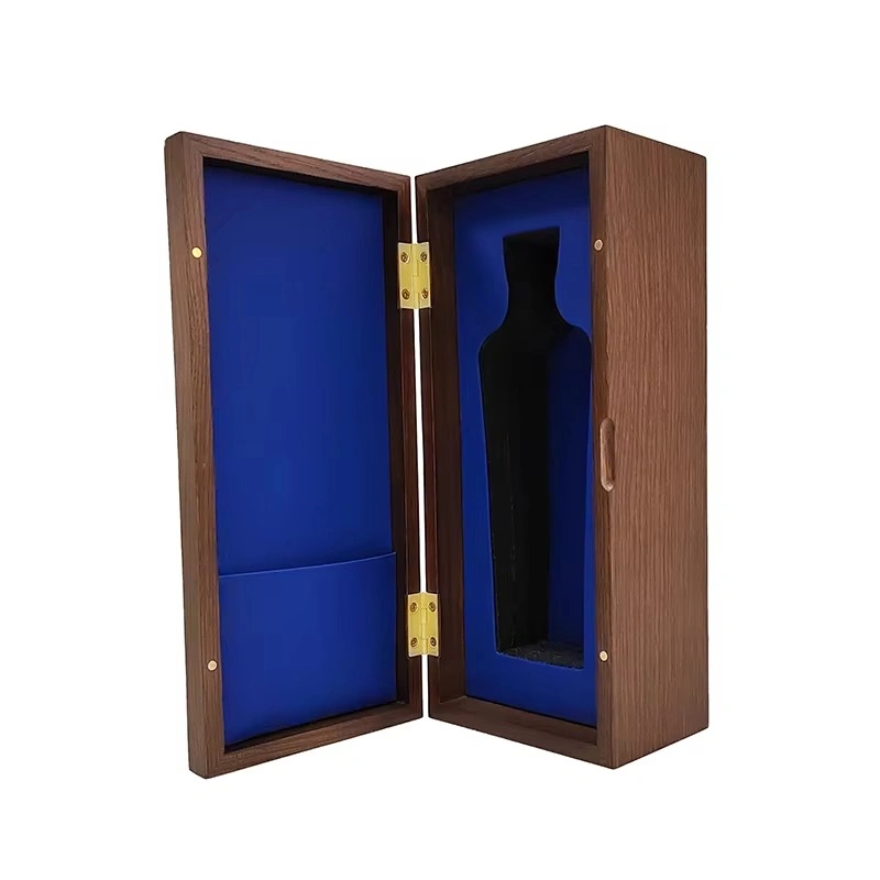 Open Glenturret whisky box with blue interior and bottle insert