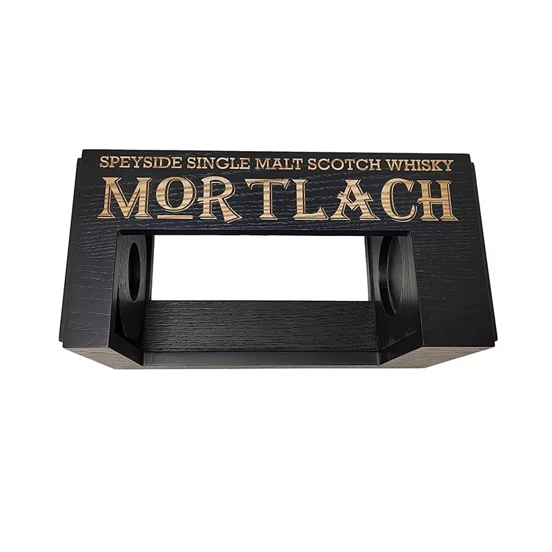 Mortlach whisky box top view with engraved logo