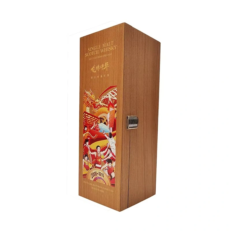 Single malt whisky box with Chinese dragon artwork