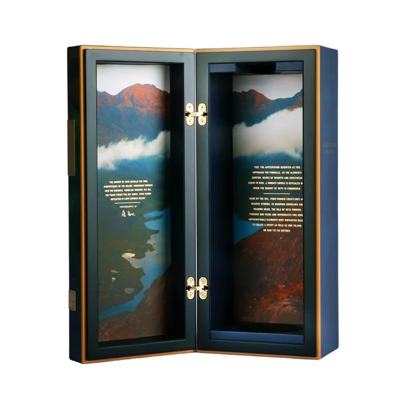 Talisker whisky box with scenic interior design