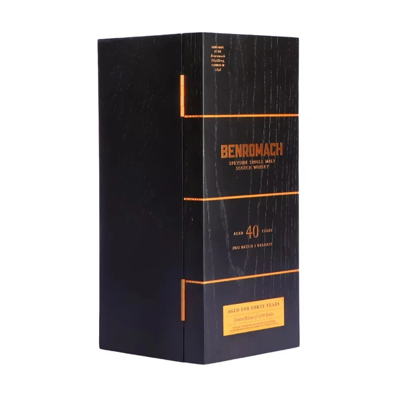 Benromach 40 years old whisky black wood box