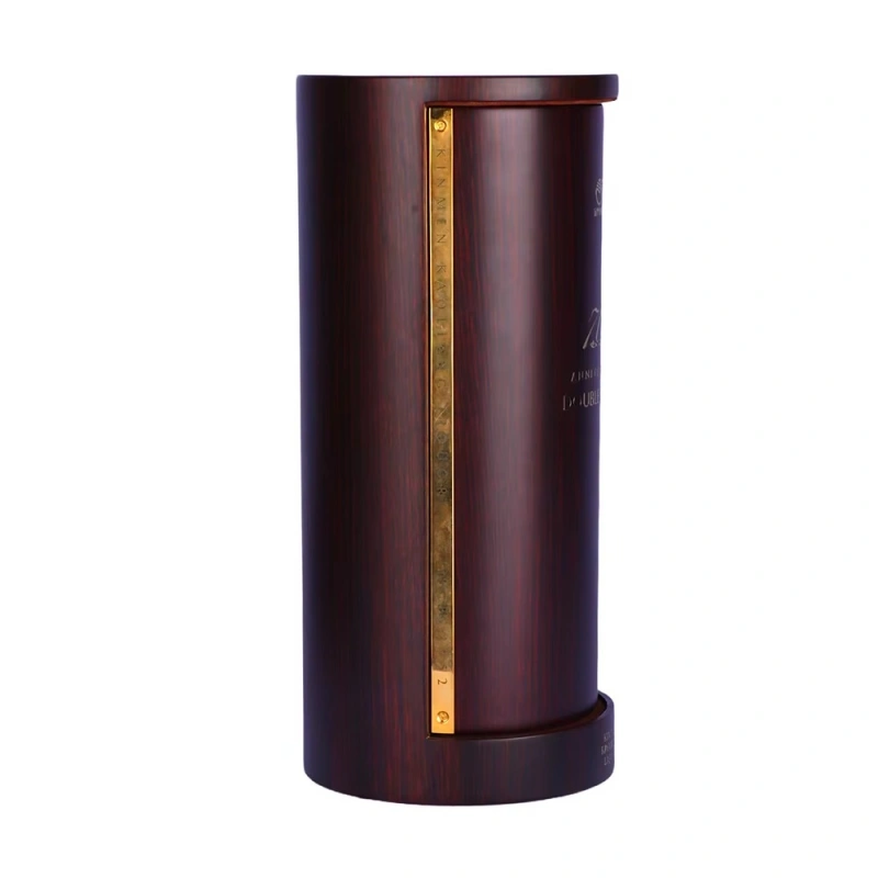 Side view of Kinmen Kaoliang 70th Anniversary box with gold accent