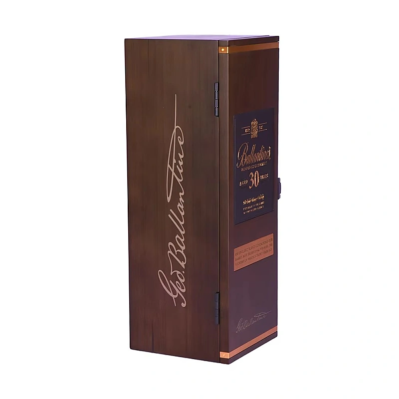Ballantine's 30 year old whisky box with signature side view